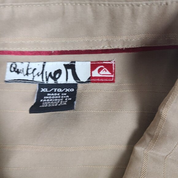 Quiksilver Shirt Mens X-Large Brown Polyester Blend Button Down Chest Pocket - Picture 6 of 9